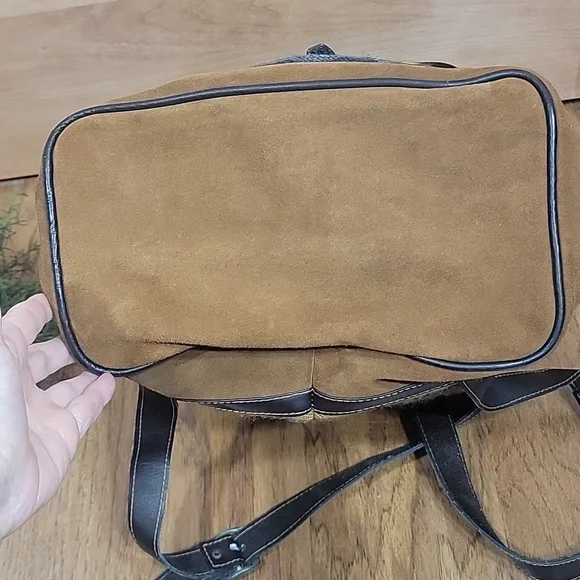 Handmade Leather & Wool Backpack - Picture 9 of 14